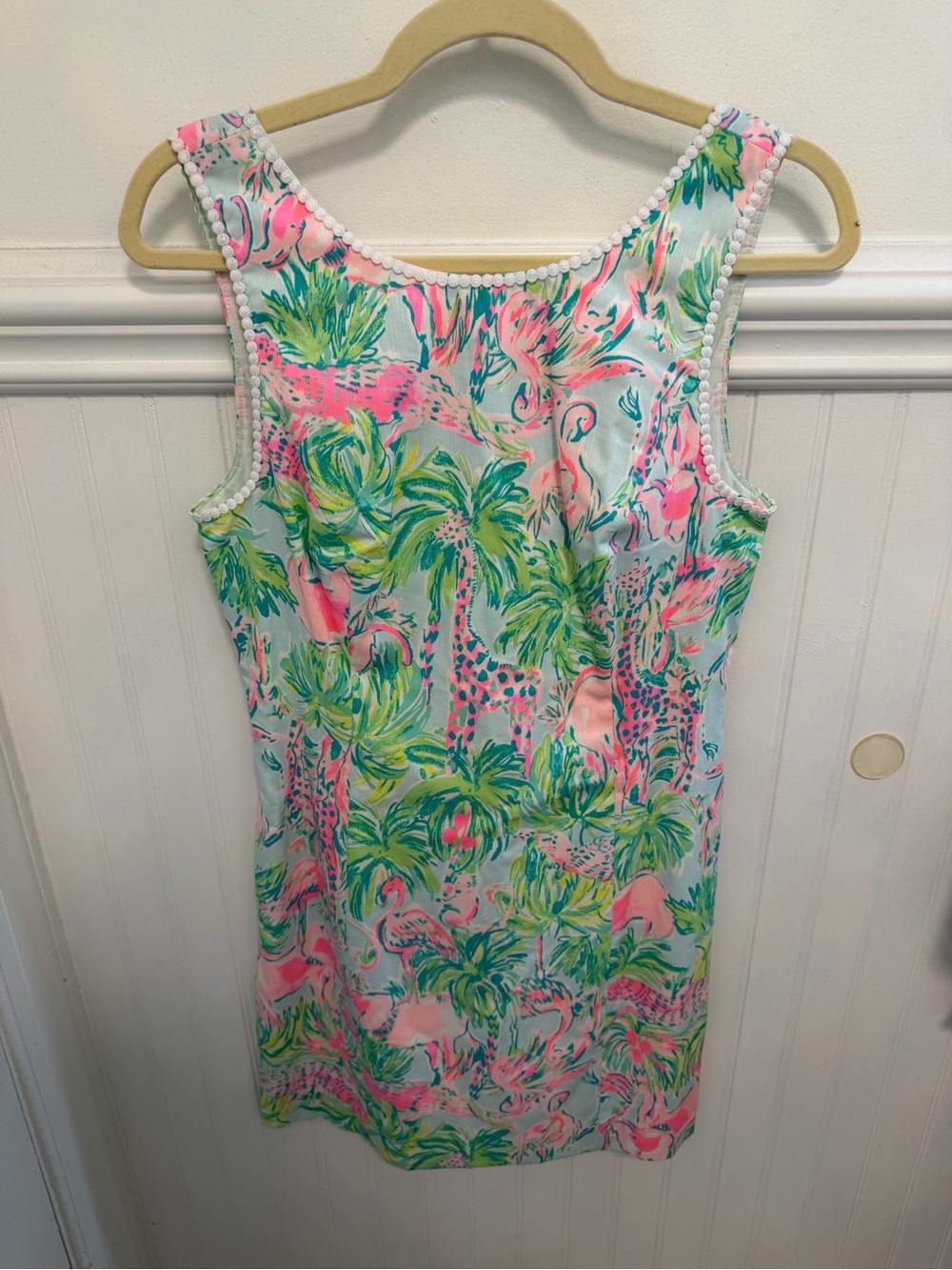 Lilly Pulitzer Pink Green Blue Tropical Palm Print Midi Dress